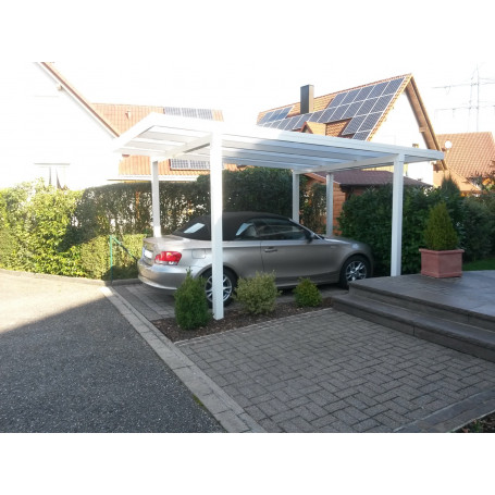 Breite: 5,00 m | ALU Carport / Flachdach mit Stegplatten (Tiefe wählbar)