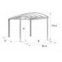 Breite: 3,50 m | ALU Carport / Bogendach mit Stegplatten (Tiefe wählbar)